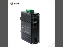 Konverter Media Mini Industrial 1-Port 100/1000X SFP ke 2-Port 10/100/1000T 60W PoE++ Hingga 60W p