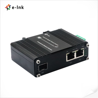 Fiber Gigabit Media Converter Industrial 2-Port 10/100/1000T 802.3at 60W Ke 1-Port 100/1000X SFP