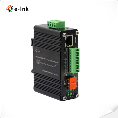 Mini Industrial 10/100Base-T SFP Fiber Ethernet Media Converter dengan 1Ch RS232 / RS485 / RS422 serial