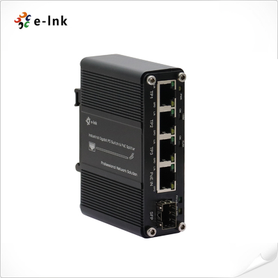 Mini Industrial Ethernet Switch 3 Port 10/100/1000T ke 1-Port 100/1000X SFP PD dengan fungsi PoE Splitter