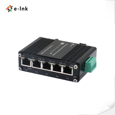 Sakelar Ethernet Uplink 4-Port 10/100/1000T 802.3at PoE 30W + 1-port 10/100/1000T Mini Industrial Managed
