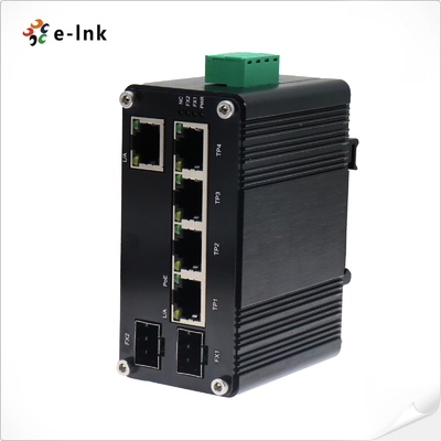 Industrial PoE Didukung 5-Port 10/100/1000T + 2-Port 100/1000X SFP Ethernet Switch dengan PoE Passthrough