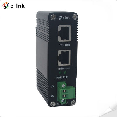 12~48V DC Power Input Industrial Gigabit PoE+ Injector