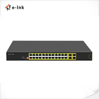 L2+ Managed Rack mount 24-Port 10/100/1000T + 4-Port 1000X SFP mendukung Full/Half-duplex Ethernet Switch