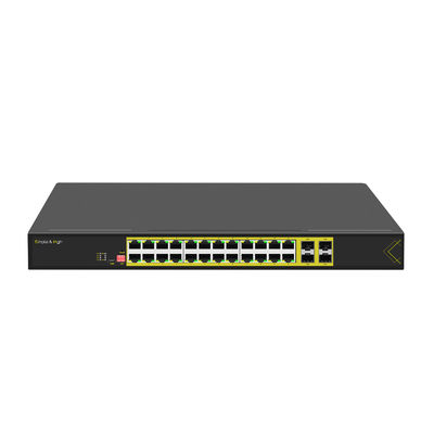 Sakelar PoE SFP 1000X 4-Port 802.3at PoE + 24-Port 10/100/1000T Rack mount L2+ Terkelola