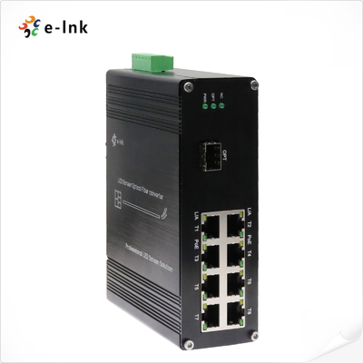 Konverter Serat Layar LED dengan 1x10G SFP+ Fiber Port + 8 x 10/100/1000M Ethernet RJ45 Port