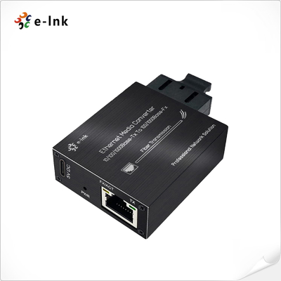 Micro tipe 10/100/1000Base-Tx ke 100/1000Base-Fx Ethernet Media Converter