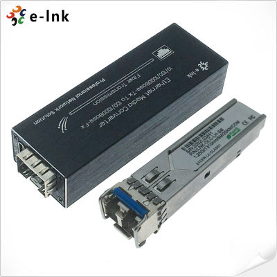 Micro Mini 10/100/1000BASE-T ke 100/1000BASE-X SFP Aluminium Case Media Converter