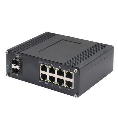 Mini Industrial 10-Port 10/100/1000T Sakelar Ethernet Kompak