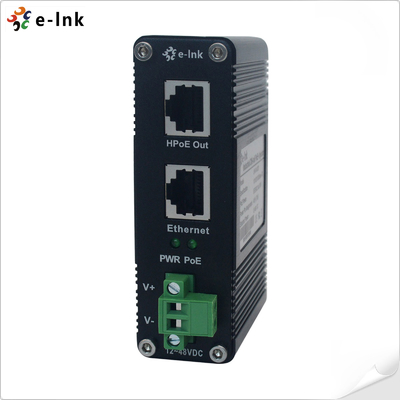 12 ~ 48V DC Power Input Industri Gigabit 60W PoE Injector