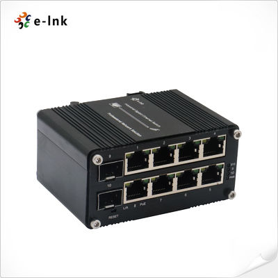 Sakelar Ethernet 8-Port Terkelola Industri Mini 10/100/1000T 802.3at PoE + 2-Port 100/1000X SFP