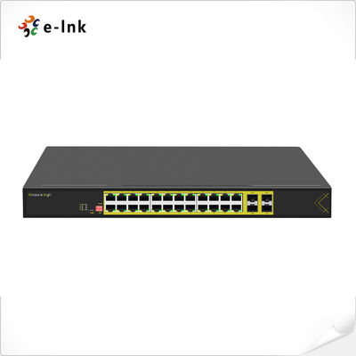 Sakelar PoE SFP 1000X 4-Port 802.3at PoE + 24-Port 10/100/1000T Rack mount L2+ Terkelola
