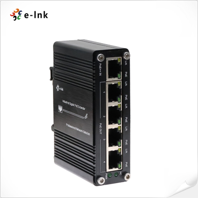 Industrial 1-Port 802.3bt PoE++ ke 4-Port 802.3af/di Gigabit PoE Extender
