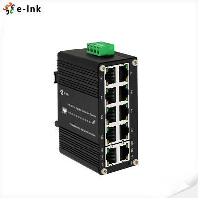 Mini Industrial 10-Port 10/100/1000T RJ45 Compact Ethernet Switch 12 ~ 48VDC