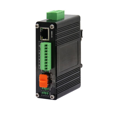 Mini Industrial 10/100Base-T ke 100Base-X SFP Fiber Ethernet Media Converter dengan 1Ch RS232/RS485/RS422