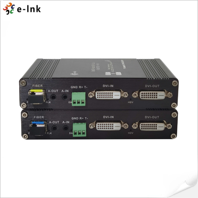 1Ch 1080P Bidi DVI + 1Ch Bidi RS232 + 1Ch Bidi Audio Stereo + GPIO melalui Fiber Extender