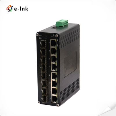 Sakelar Ethernet Terkelola SFP 8-Port 1000X + PoE 8-Port 10/100/1000T 802.3at L2+ Industri
