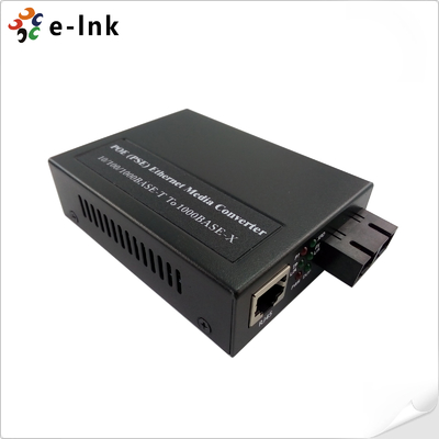 Konverter Media 1-Port 1000BASE-SFP ke 2-Port 10/100/1000BASE-T 802.3at PoE