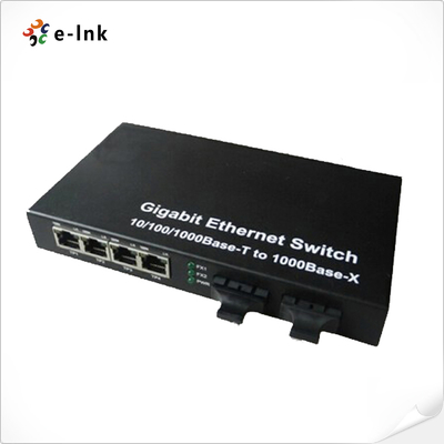 Konverter Media 10/100/1000M 4-TX + 2-FX(SC) Port Fiber Switch