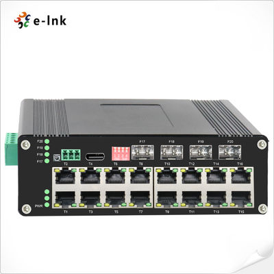 Industrial PoE Switch Managed L2 10/100/1000Mbps RJ45 Port IP40 Aluminium Case