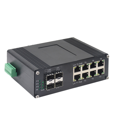Industri 8-Port 10/100/1000T 802.3at PoE + 4-Port 1000X SFP Ethernet Switch