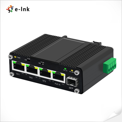 Sakelar PD SFP 3-Port 10/100/1000T Mini Industrial + 1-Port 100/1000X dengan Fungsi Pemisah PoE