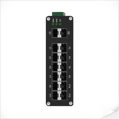 Industri L2+ Terkelola 12-Port 1000X SFP + 2-Port 1000X SFP Fiber Switch
