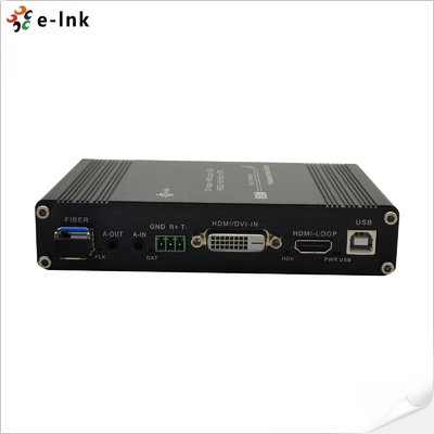 1Ch 1080P DVI + USB KVM + 1Ch RS232 + 1Ch Bidi Stereo Audio + 1Ch GPIO melalui Fiber Extender