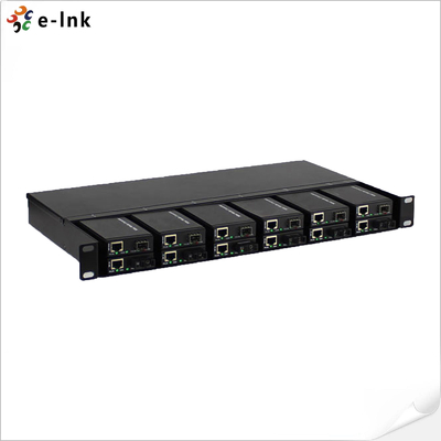 1U 12 Slot Mini Fiber Media Converter Rack