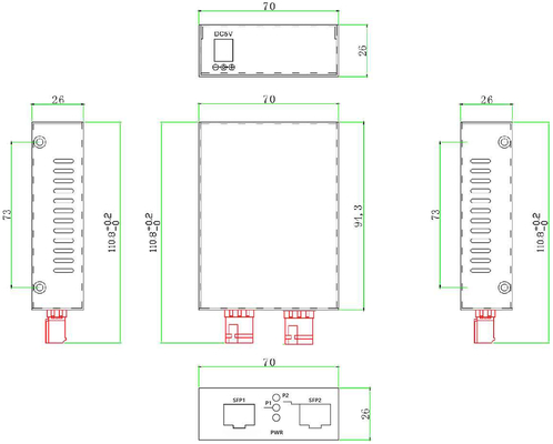 Konverter Media Gigabit SFP ke SFP