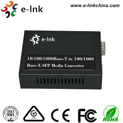 10/100/1000BASE-T ke 100/1000BASE-X SFP Media Converter dengan 48VDC Power Input