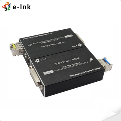Mini 4K DVI Fiber Optic Extender dengan RS232