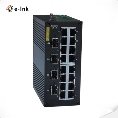 Sakelar Ethernet Industri Terkelola: 16 x 10/100BASETX + 4 x 1000BaseX SFP