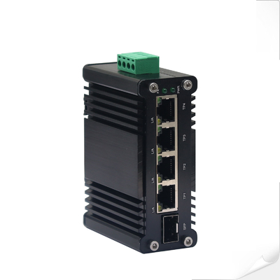 Mini Industrial 4-Port 10/100/1000T + 1-Port 100/1000X SFP Gigabit Ethernet Switch