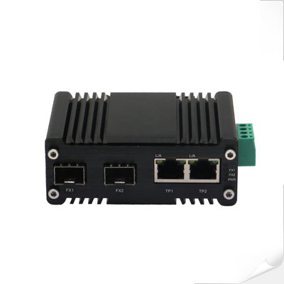 Sakelar Ethernet SFP 2-port 10/100/1000Base-T + 2-port 100/1000Base-X Industri Mini