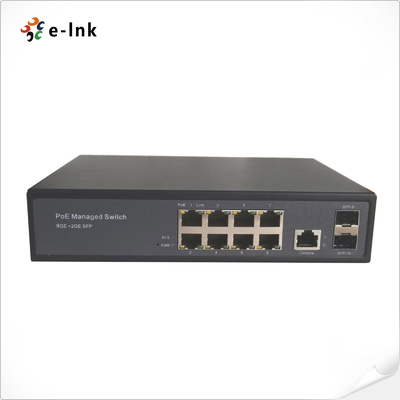 Managed 8 Port Gigabit + 2 Port SFP Auto-sensing IEEE 802.3af/at POE/POE+ dan 24V passive POE Switch