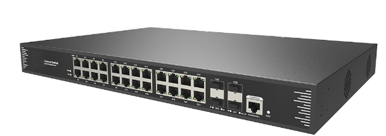 Sakelar Terkelola L3 24-Port 10/100/1000T 802.3at PoE + 4-Port 10G SFP+