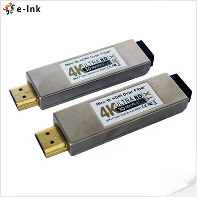 Ekstender Serat Optik HDMI 4K Jangkauan 300m Latensi Nol HDCP 1.2