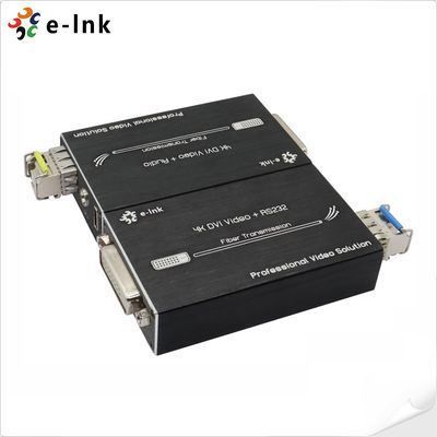 Mini 4K DVI Fiber Optic Extender dengan Audio Stereo