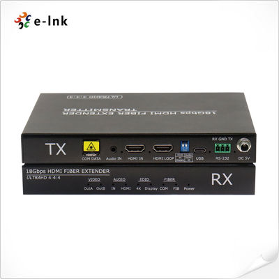 Ekstender Serat Optik Audio-Video Tak Terkompresi 4K@60Hz 4:4:4