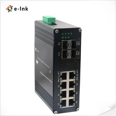 Industri L2+ 8-Port 10/100/1000T 802.3at PoE + 4-Port 1000X SFP Sakelar Ethernet Terkelola