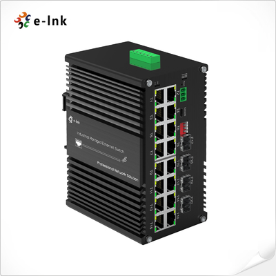 Industri L2+ 16-Port 10/100/1000T + 4-Port 1000X SFP Sakelar Ethernet Terkelola