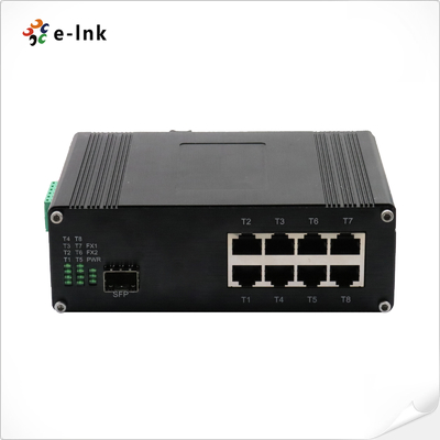 Industri 8-Port 10/100/1000T 802.3bt PoE + 1-Port 100/1000Base-X Sakelar Ethernet