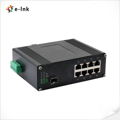Industrial 8-Port 10/100/1000T 802.3bt PoE + 1-Port 100/1000Base-X Ethernet Switch Mendukung Full/Half-duplex, negosiasi otomatis, Auto MDI/MDIX