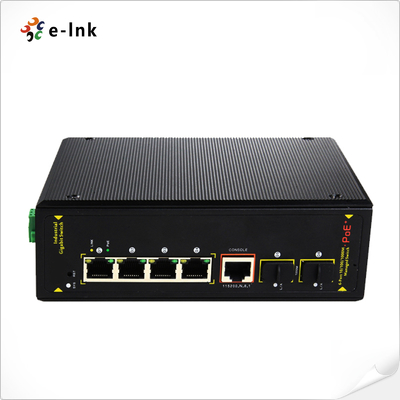 UPoE 4-port 10/100/1000T Industri Tidak Terkelola (Daya tinggi 60W) + Sakelar Ethernet SFP 1000X 2-port
