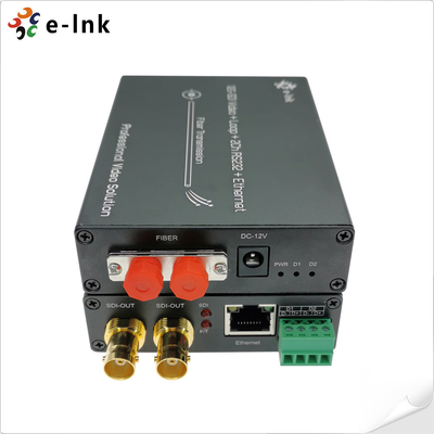 12G-SDI ke Konverter Serat dengan Gigabit Ethernet dan 2Ch Kebelakang RS485