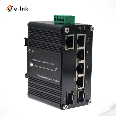 Industrial PoE Didukung 5-Port 10/100/1000T + 2-Port 100/1000X SFP Ethernet Switch dengan PoE Passthrough