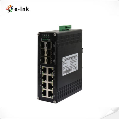 Industri 8-Port 10/100/1000T 802.3at PoE + 4-Port 1G SFP + 2-Port 10G SFP+ Sakelar Ethernet