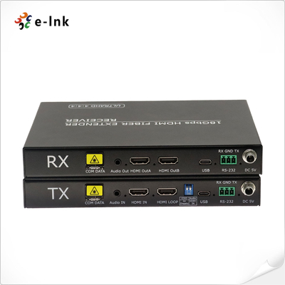 Ekstender Serat Optik Audio-Video Tak Terkompresi 4K@60Hz 4:4:4