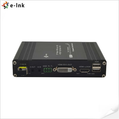 1Ch 1080P DVI + USB KVM + 1Ch RS232 + 1Ch Bidi Stereo Audio + 1Ch GPIO melalui Fiber Extender